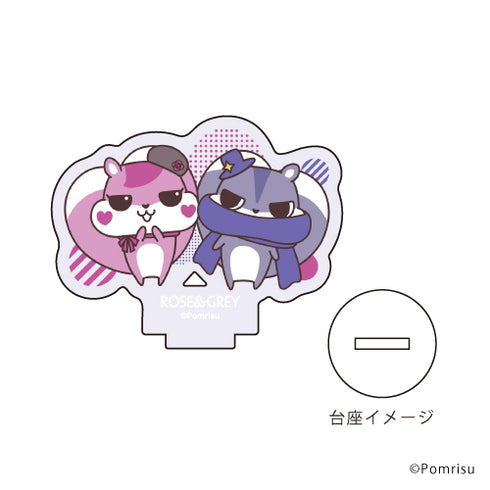 『ほっぺポムリス』アクリルぷちスタンド 03/ローズ&グレイ